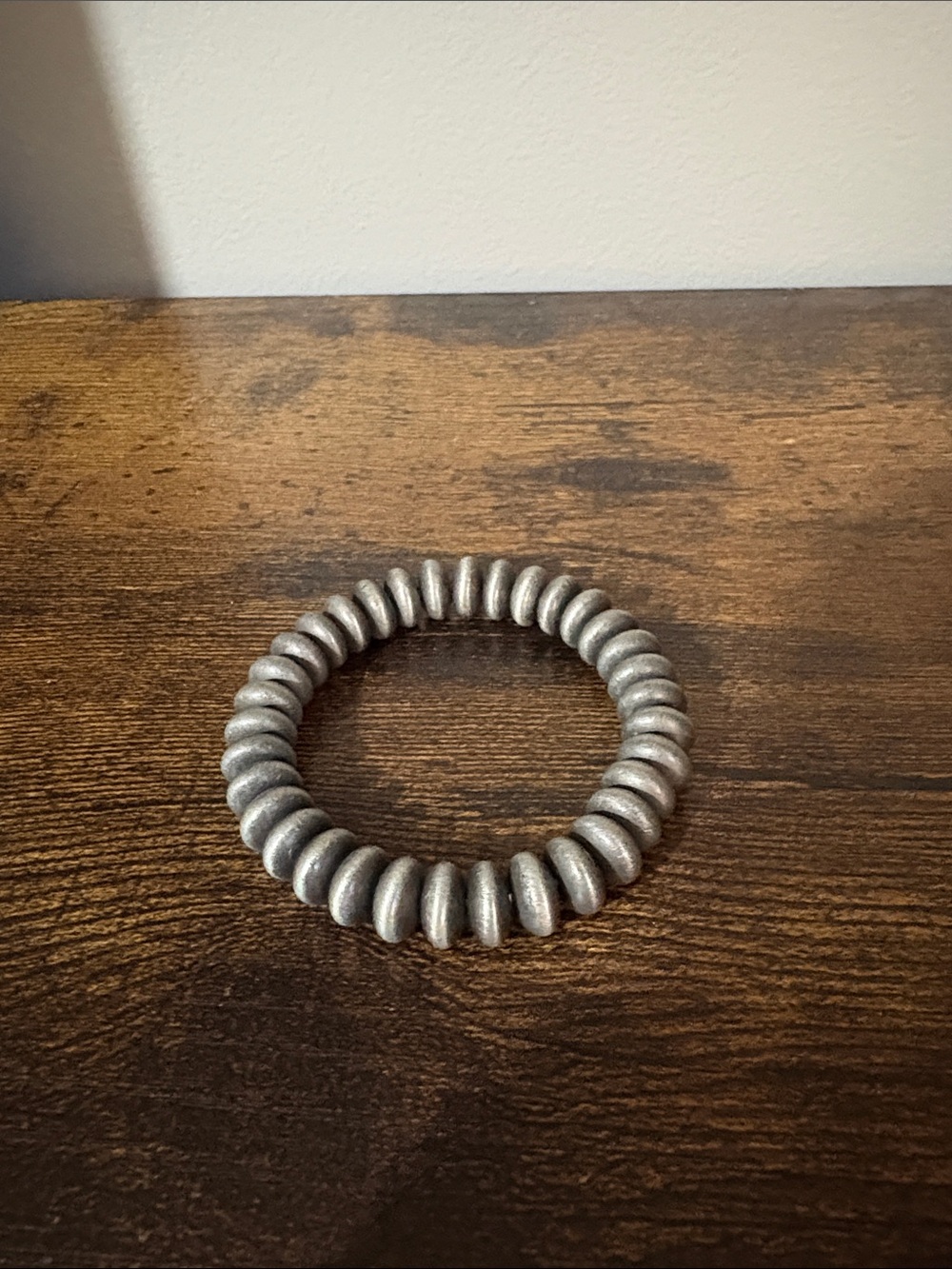 Western Navajo Pearl Inspired Silver Bead Stretch Bracelet - Women's Jewelry